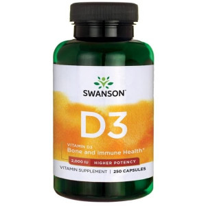 SWANSON Witamina D3 2000IU - 250 kaps.