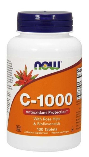 Now Foods Witamina C 1000 mg z Dziką Różą + Bioflawonoidy 100 tabletek