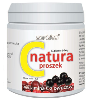 C Natura Proszek 180g - Witamina C z Owoców Sanbios