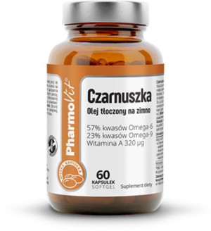 Olej z Czarnuszki Zimnotłoczony 500mg 60 Kapsułek Softgel Pharmovit