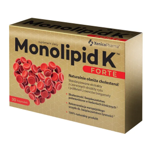 XENICO Monolipid K Forte, kap. wegańskie, 30 szt. na cholesterol skuteczny