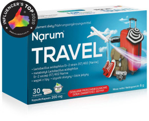 NARINE,  Narum Travel 200mg, 30 kap DZIAŁANIE PRZECIWBIEGUNKOWE