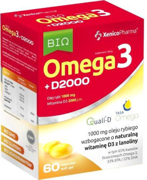 Bio Omega3 + Witamina D3 2000 j.m. 60kaps XenicoPharma