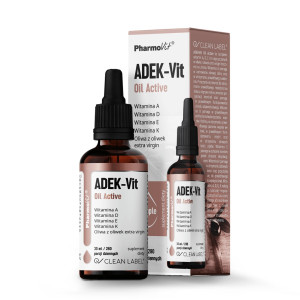 ADEK-VIT OIL ACTIVE WITAMINY KOMPLEKS WITAMIN DLA DOROSŁYCH CLEAN LABEL KROPLE 30 ML PHARMOVIT