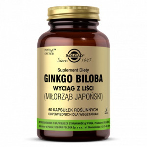 SOLGAR Miłorząb Japoński (Ginkgo biloba) 60 kapsułek