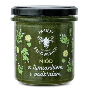 Miód z tymiankiem i podbiałem 430 g Pasieka Sadowskich