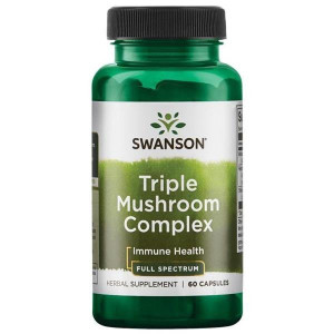 Swanson Triple Mushroom Complex Reishi Maitake Shiitake 60 kaps.