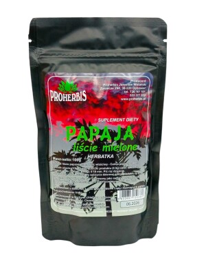 Proherbis Papaja liście mielone, 100g.