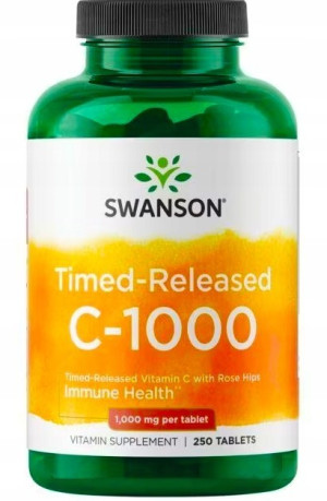 Swanson Witamina C 1000 naturalna  z dzikiej róży o przedłużonym działaniu 250 tabl.