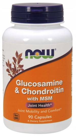 NOW FOODS, Glucosamine&Chondroitin with MSM(glukozamina) , 90kap.
