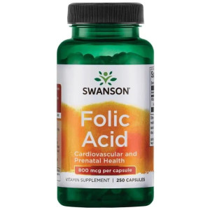 Swanson Kwas foliowy (Folic Acid) 800mg - (250 kap)