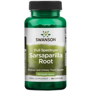 SWANSON, Sarsaparilla Root, 450mg, 60kap.