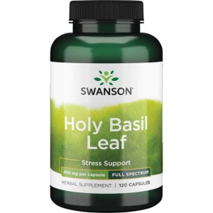 SWANSON, Full Spectrum Holy Basil, Liść bazylii 400mg, 120 kap.