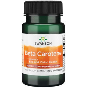SWANSON Beta Carotene - Beta Karoten 10.000 I.U. - 100 kaps.