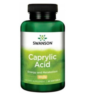 Swanson Caprylic Acid - Kwas Kaprylowy 600mg. 60 kap.