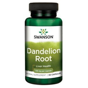 SWANSON, Dandelion Root, Mniszek lekarski 515mg, 60 kap.