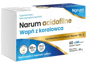 Acidofilne Wapń z koralowca 60 kapsułek Narum