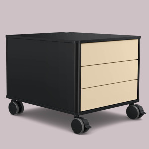 C6 (Schubladendekor: Beige, Aluprofil Farbe: Schwarz, Dekor: Schwarz)