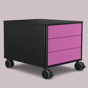 C6 (Schubladendekor: Pink, Aluprofil Farbe: Schwarz, Dekor: Schwarz)