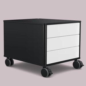 C6 (Schubladendekor: Weiß, Aluprofil Farbe: Schwarz, Dekor: Schwarz)