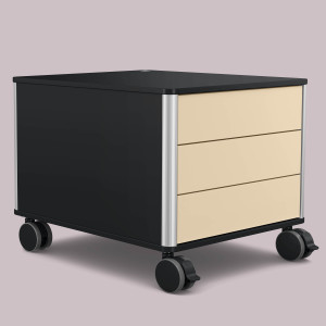 C6 (Schubladendekor: Beige, Aluprofil Farbe: Silber, Dekor: Schwarz)