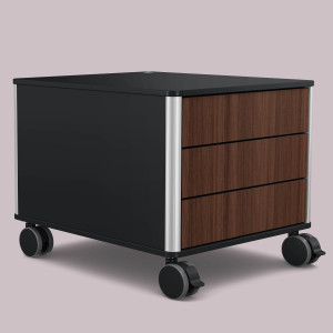 C6 (Schubladendekor: Nussbaum, Aluprofil Farbe: Silber, Dekor: Schwarz)