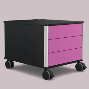 C6 (Schubladendekor: Pink, Aluprofil Farbe: Silber, Dekor: Schwarz)