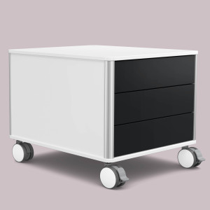 C6 (Schubladendekor: Schwarz, Aluprofil Farbe: Silber, Dekor: Mattweiß)