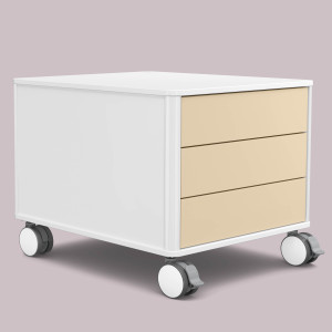 C6 (Schubladendekor: Beige, Aluprofil Farbe: Weiß, Dekor: Mattweiß)