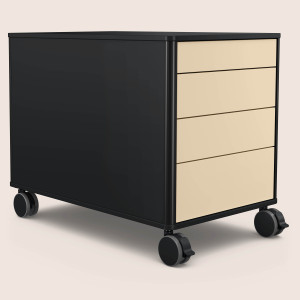 C8 (Dekor: Schwarz, Aluprofil Farbe: Schwarz, Schubladendekor: Beige)