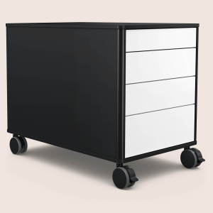 C8 (Dekor: Schwarz, Aluprofil Farbe: Schwarz, Schubladendekor: Weiß)