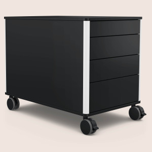 C8 (Dekor: Schwarz, Aluprofil Farbe: Weiß, Schubladendekor: Schwarz)