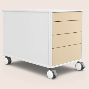 C8 (Dekor: Weiß, Aluprofil Farbe: Weiß, Schubladendekor: Beige)