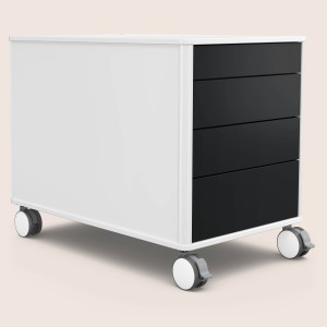 C8 (Dekor: Weiß, Aluprofil Farbe: Weiß, Schubladendekor: Schwarz)