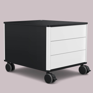 C6 (Schubladendekor: Weiß, Aluprofil Farbe: Weiß, Dekor: Schwarz)