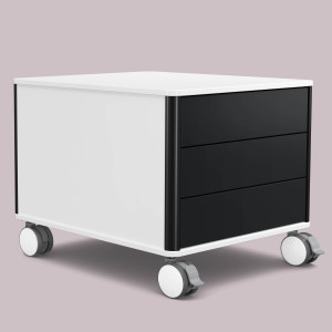 C6 (Schubladendekor: Schwarz, Aluprofil Farbe: Schwarz, Dekor: Weiß)