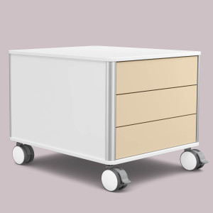 C6 (Schubladendekor: Beige, Aluprofil Farbe: Silber, Dekor: Mattweiß)