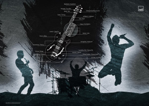 Schreibunterlagen (Motiv: Band)