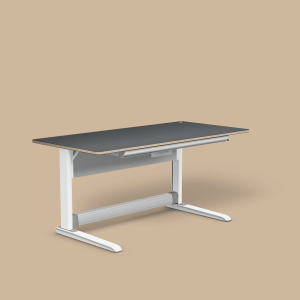 T1 (Dekor: Grau, Größe: L (160 x 80 cm), Höhenadapter: mit Höhenadapter (+10 cm Grundhöhe), Schublade: mit Schublade, Steckdosenhalter: ohne Steckdose