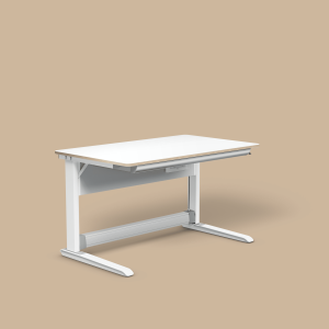 T1 (Dekor: Weiß, Größe: M (120 x 80 cm), Höhenadapter: mit Höhenadapter (+ 5 cm Grundhöhe), Schublade: mit Schublade, Steckdosenhalter: ohne Steckdose