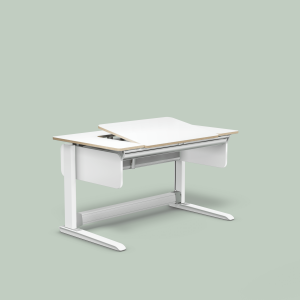 T2 (Dekor: Weiß, Schublade: mit Schublade, Höhenadapter: mit Höhenadapter (+ 5 cm Grundhöhe), Tischplattenvariante: C, Fußgestell: Weiss)