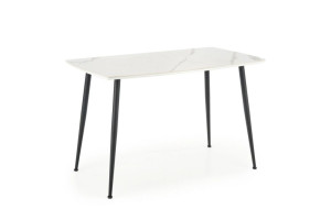 Stół MARCO 120x70 biały marmur/czarny