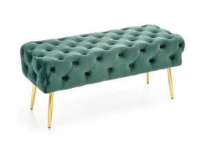 Ławka ATHENA VELVET ciemno zielona/złota