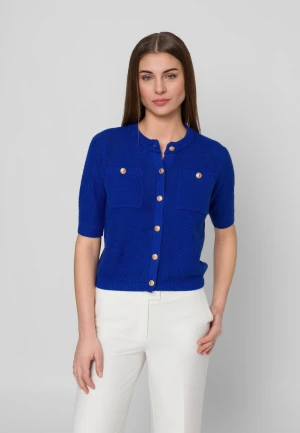 Sweter w kolorze kobaltowym z ramii i bawełny