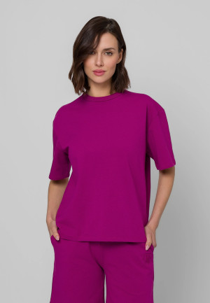 Amarantowy t-shirt oversize