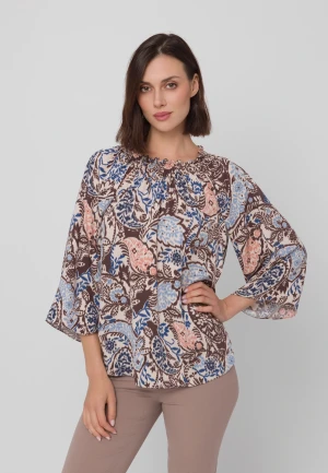 Wzorzysta bluzka hiszpanka w stylu boho