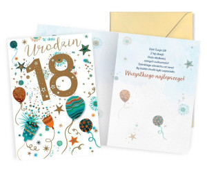 Karnet Urodziny 18(osiemnastka,balony,cyfry) DK-1393