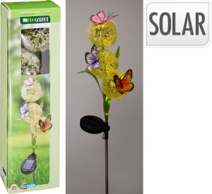 Lampa solarna ogrodowa z polipropylenu i metalu 12x8x68 cm