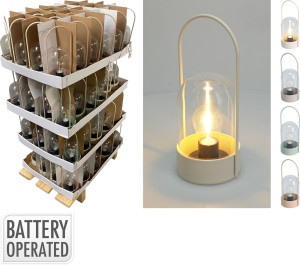 Lampa stołowa z metalu i szkła 23,5 cm