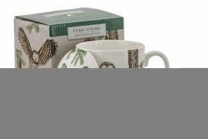 Kubek 380ml z filtrem bone china Puszczyk uralski